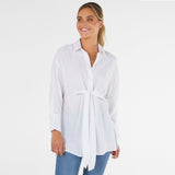 Betty Basics Knot Shirt - White from My Sister Elle Clothing